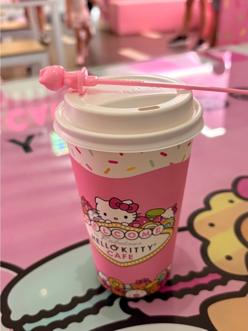 New Hello Kitty Cafe Coffee Cup with Reusable Hello Kitty Shaped Coffee Stopper